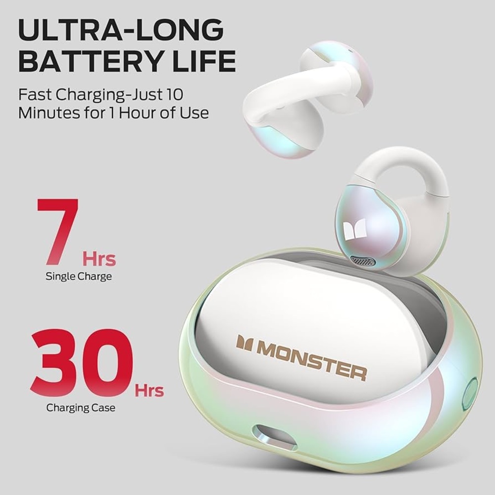 Like 🆕 Monster AC600 Wireless Open Ear Earbuds with Charging Case - Picture 3 of 11